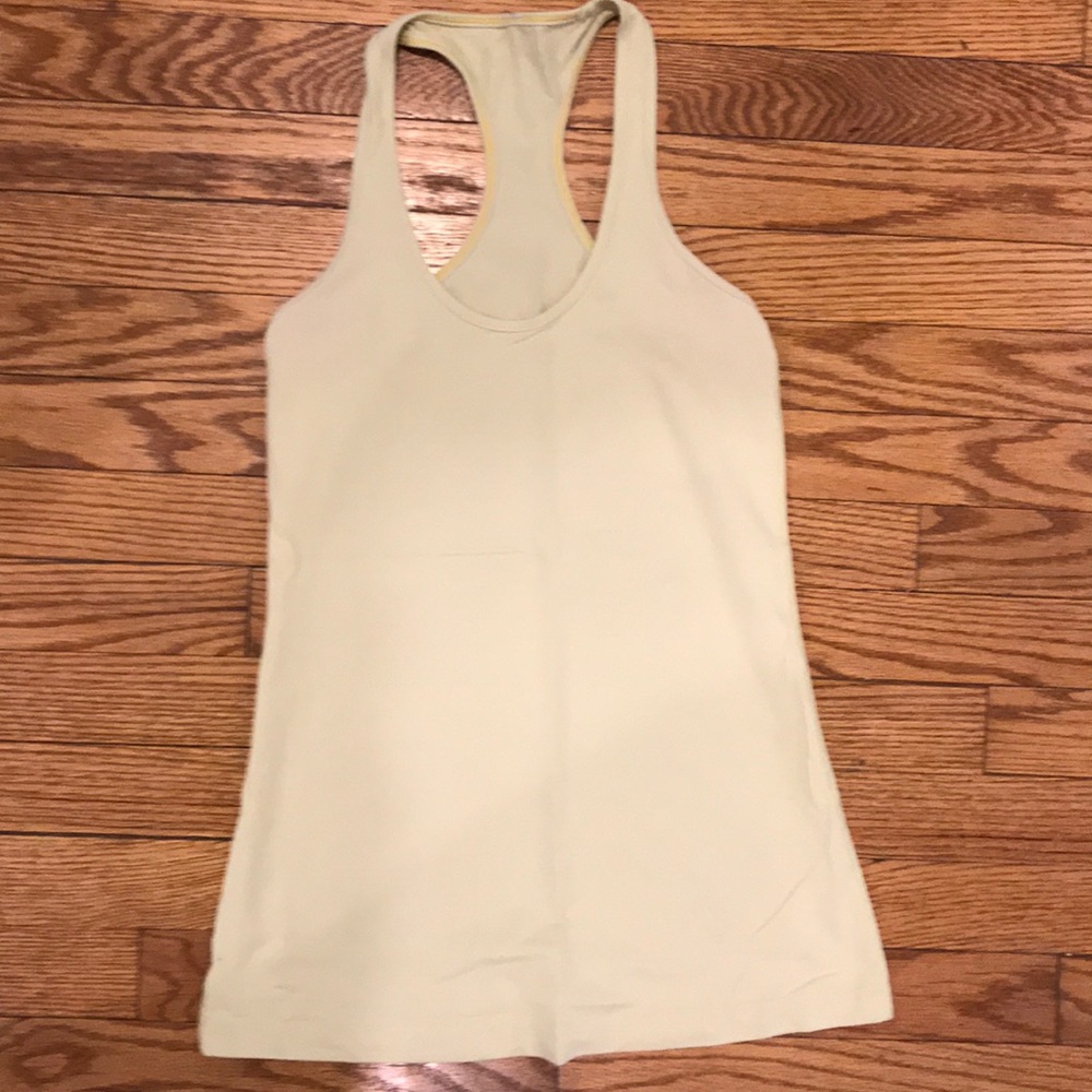 Lululemon tank in pale yellow